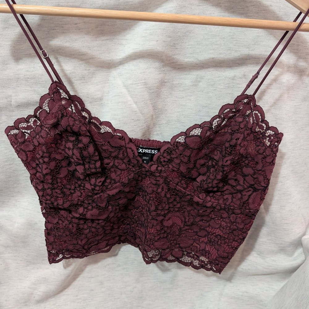 Express Dark Red Lace Bandeau
